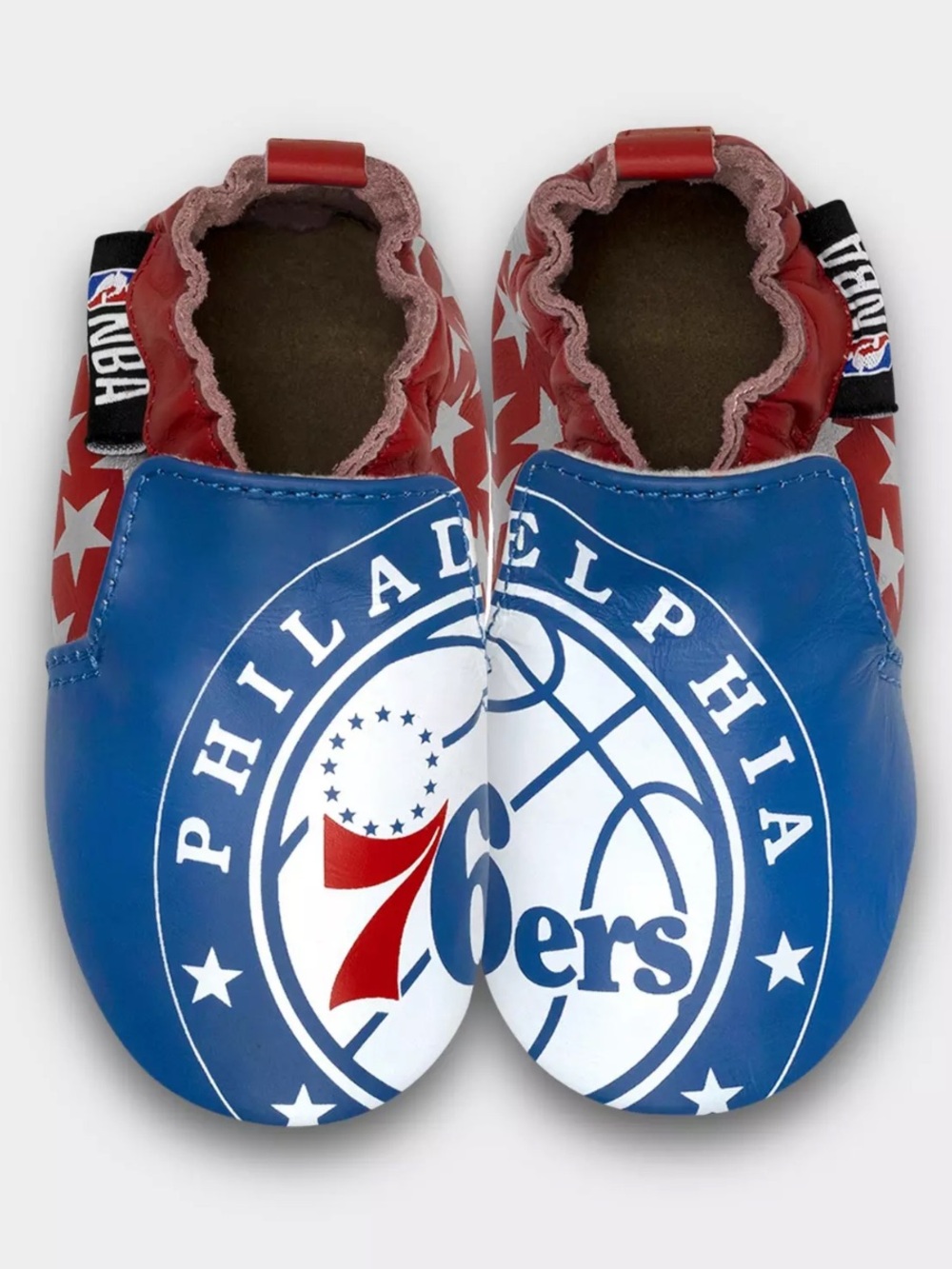 Infant Robeez Philadelphia 76ers NBA soft sole shoes; size 6-12 months
